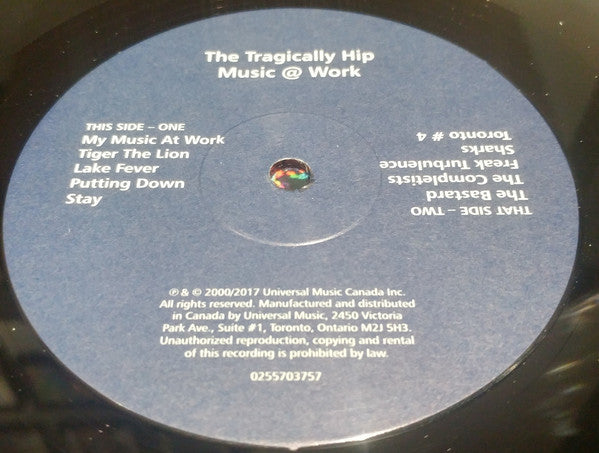 The Tragically Hip : Music @ Work (LP + LP, S/Sided + Album, RE, RM)