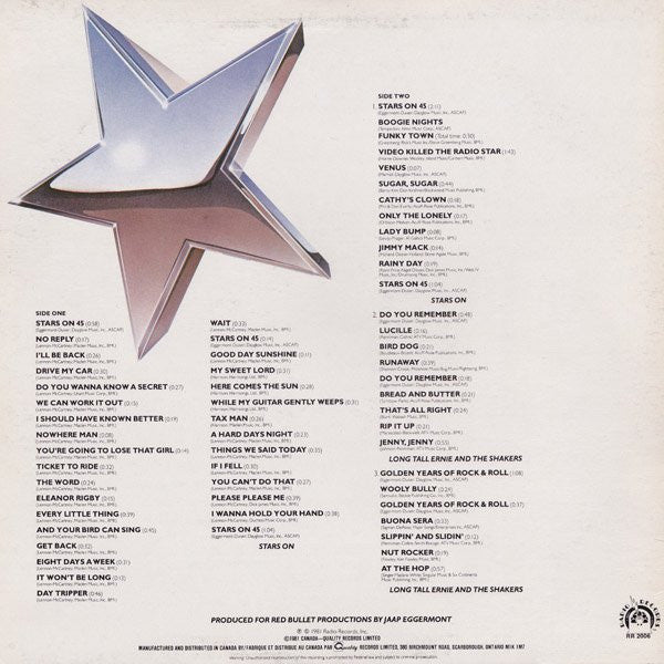Stars On 45 / Long Tall Ernie And The Shakers : Stars On Long Play (LP, Album, Mixed)