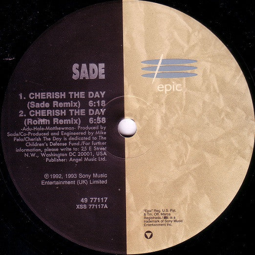 Sade : Cherish The Day (12", Ltd)