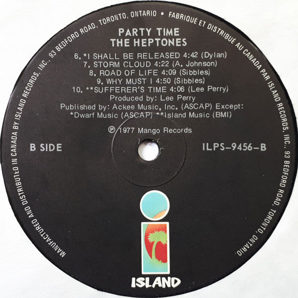 The Heptones : Party Time (LP, Album, RE)