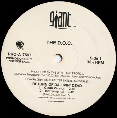 The D.O.C. : Return Of Da Livin' Dead (12", Promo)