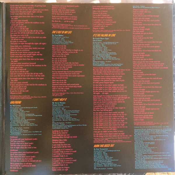 Michael Jackson : Off The Wall (LP, Album, San)