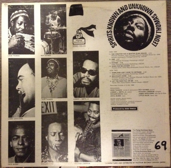 Leon Thomas : Spirits Known And Unknown (LP, Album)