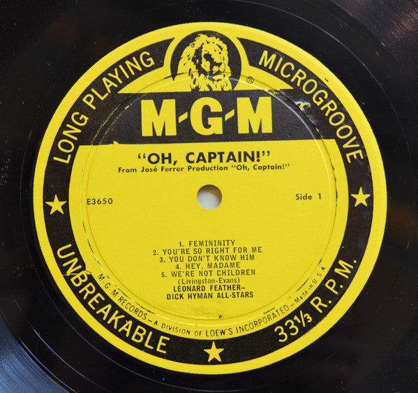 Leonard Feather Dick Hyman Orchestra : Oh Captain! (LP, Album, Mono)