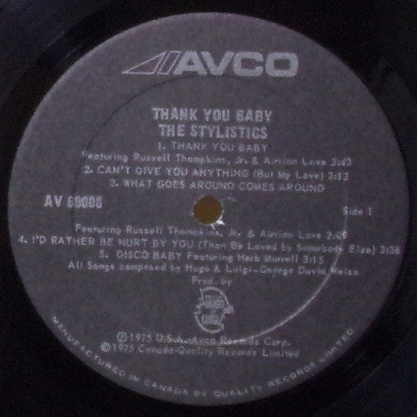 The Stylistics : Thank You Baby (LP, Album)