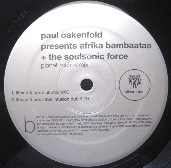 Paul Oakenfold Presents Afrika Bambaataa & Soulsonic Force : Planet Rock Remix (12", Single, Promo)