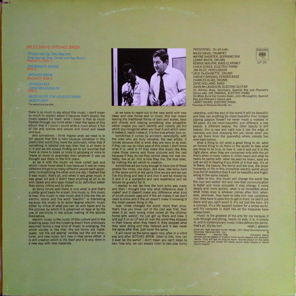 Miles Davis : Bitches Brew (2xLP, Album, RE, Gat)
