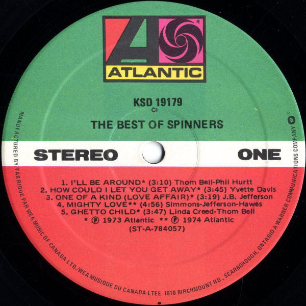 Spinners : The Best Of Spinners (LP, Comp, RE, CI)