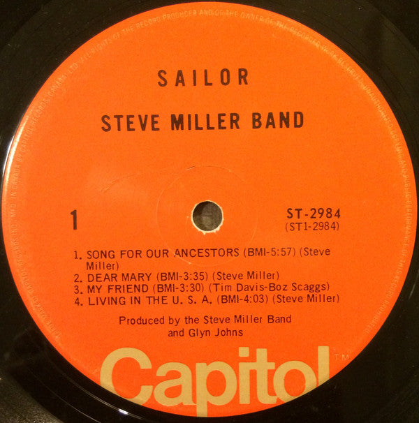 Steve Miller Band : Sailor (LP, Album, RE, Ora)
