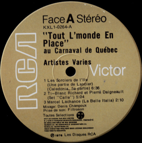 Various : "Tout L'Monde En Place" Au Carnaval de Québec (LP, Comp)