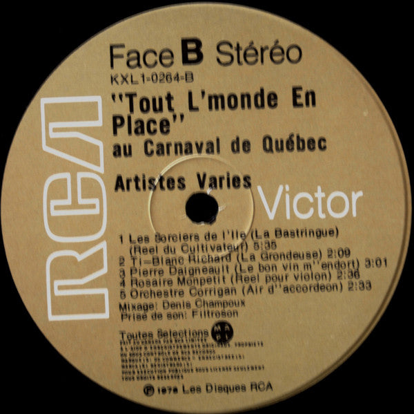 Various : "Tout L'Monde En Place" Au Carnaval de Québec (LP, Comp)