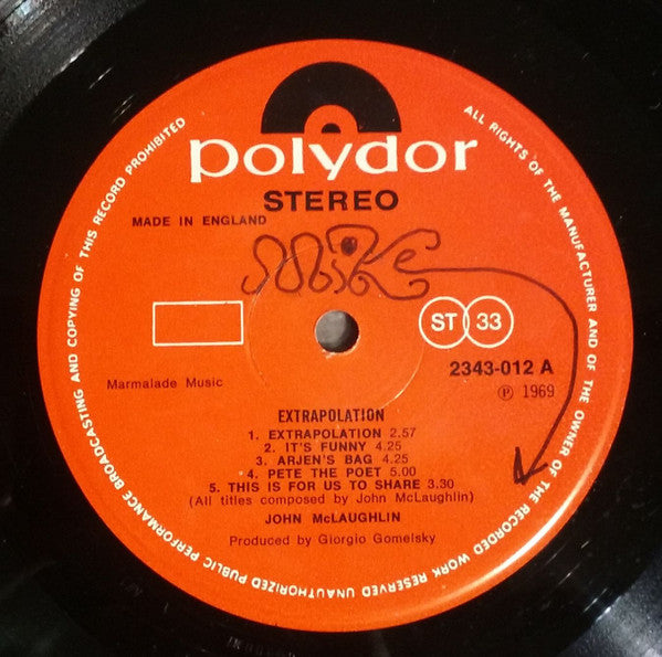 John McLaughlin : Extrapolation (LP, Album)