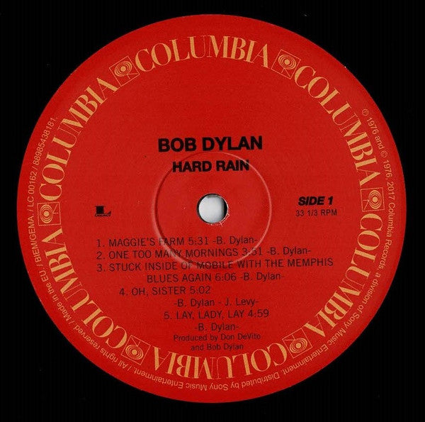 Bob Dylan : Hard Rain (LP, Album, RE)