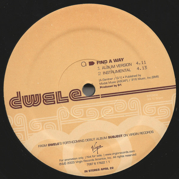 Dwele : Find A Way / Truth (12", Promo)