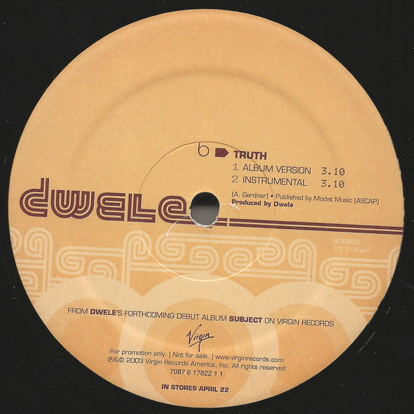 Dwele : Find A Way / Truth (12", Promo)