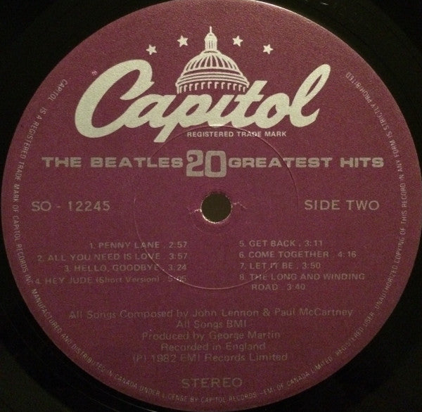 The Beatles : 20 Greatest Hits (LP, Comp, M/Print)