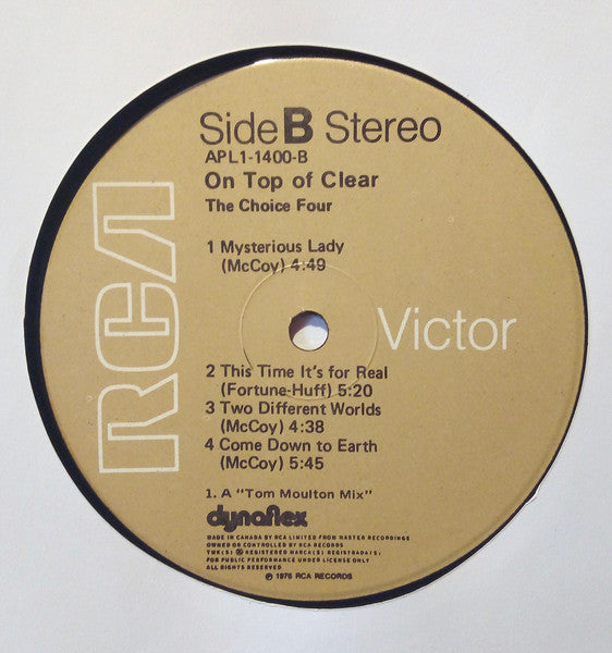 The Choice Four : On Top Of Clear (LP, Album, Dyn)