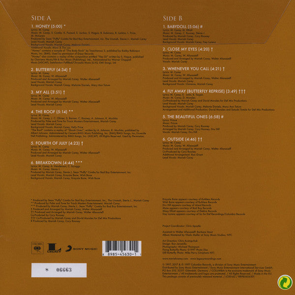 Mariah Carey : Butterfly (LP, Album, Ltd, Num, Pic, RE)