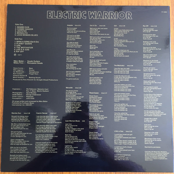T. Rex : Electric Warrior (LP, Album, Ltd, RE, 180)