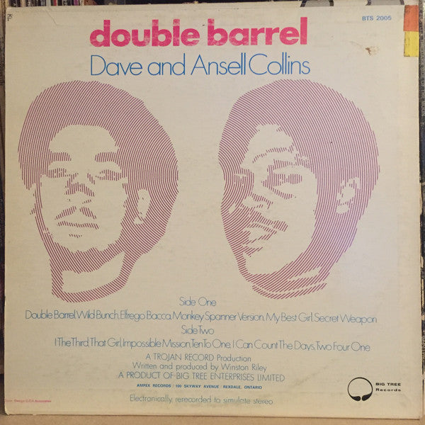 Dave & Ansel Collins : Double Barrel (LP, Album)
