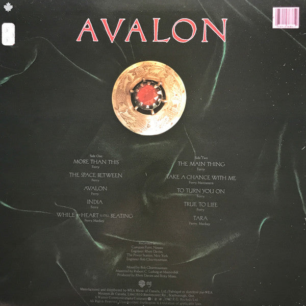 Roxy Music : Avalon (LP, Album, Pin)
