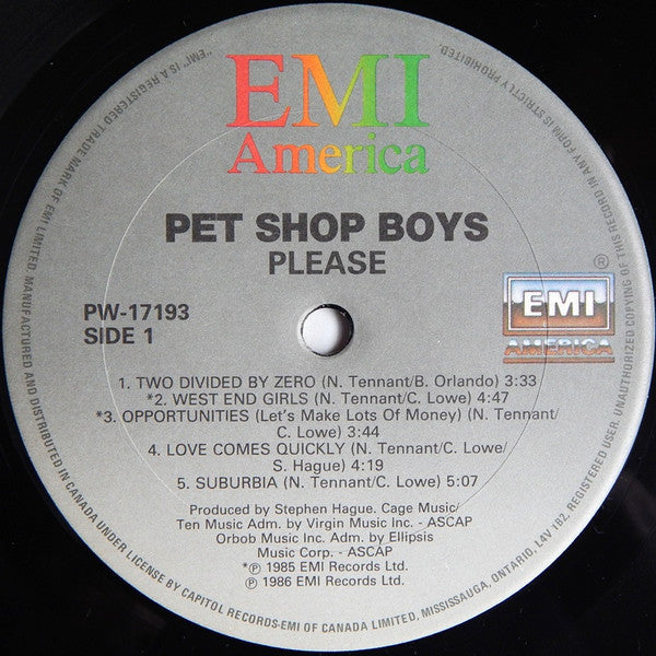 Pet Shop Boys : Please (LP, Album)