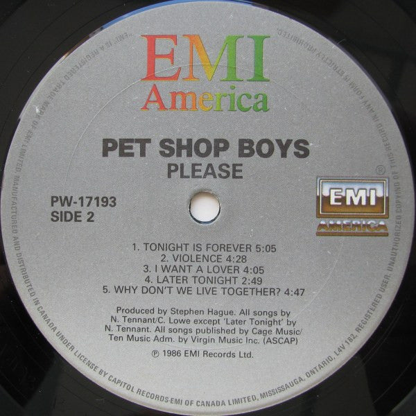 Pet Shop Boys : Please (LP, Album)