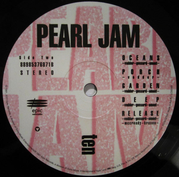Pearl Jam : Ten (LP, Album, RE, RP)