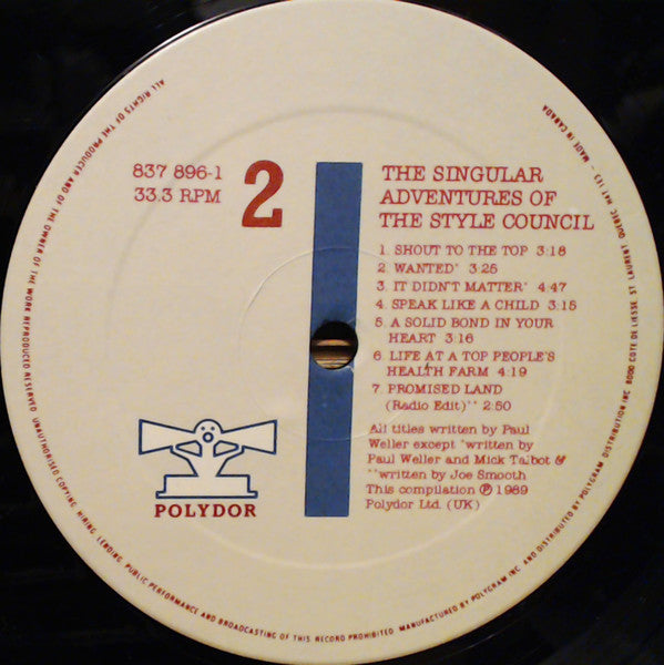 The Style Council : The Singular Adventures Of The Style Council - Greatest Hits Vol. 1 (LP, Comp)