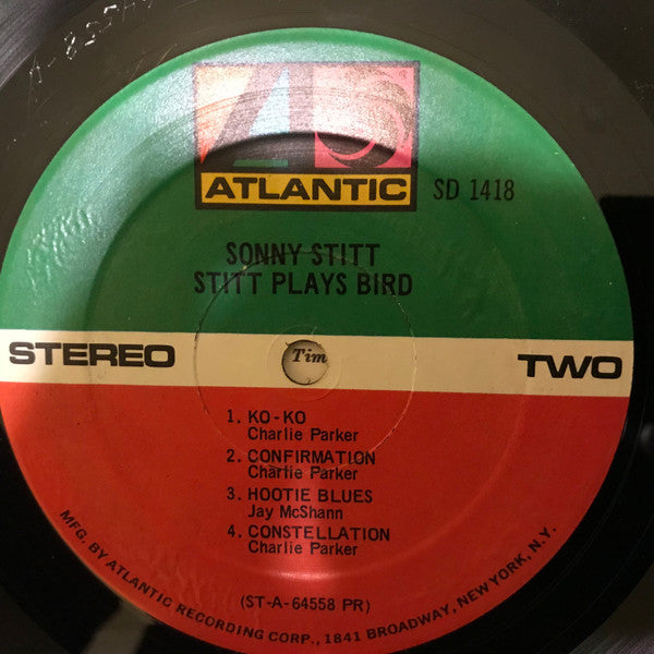 Sonny Stitt : Stitt Plays Bird (LP, Album, RE, PR )