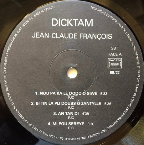 Dicktam / Jean-Claude François : Dicktam / Jean-Claude François (LP, Album)