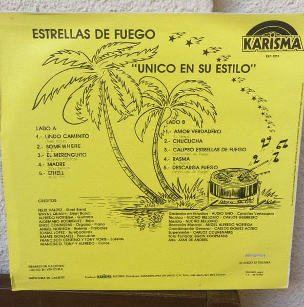 Estrellas De Fuego : Unico En Su Estilo (LP, Album)