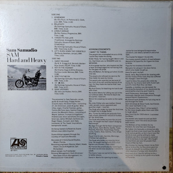 Sam Samudio : Hard And Heavy (LP, Album)