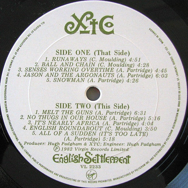 XTC : English Settlement (LP, Album)