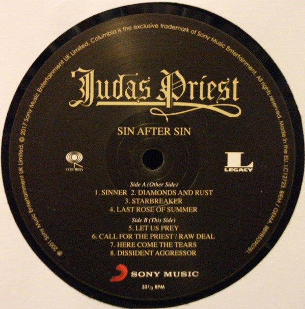 Judas Priest : Sin After Sin (LP, Album, RE, 180)