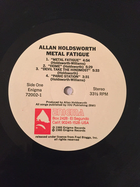 Allan Holdsworth With I.O.U. (3) : Metal Fatigue (LP, Album)