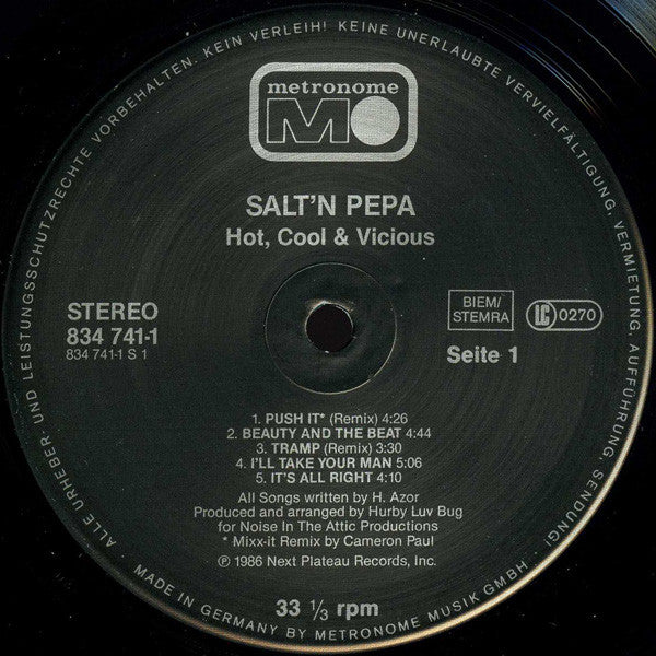 Salt 'N' Pepa : Hot, Cool & Vicious (LP, Album)