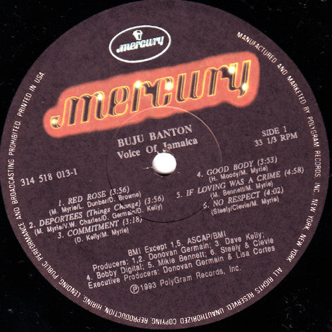 Buju Banton : Voice Of Jamaica (LP, Album)