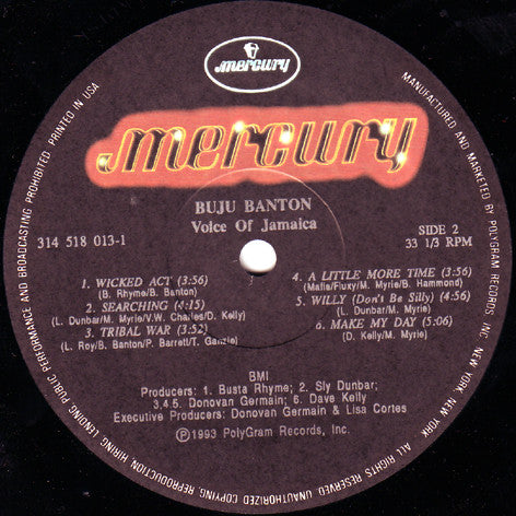 Buju Banton : Voice Of Jamaica (LP, Album)