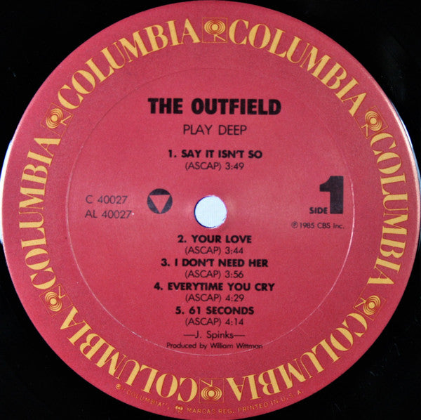 The Outfield : Play Deep (LP, Album, Car)