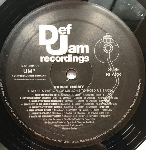 Public Enemy : It Takes A Nation Of Millions To Hold Us Back (LP, Album, RE, RP)