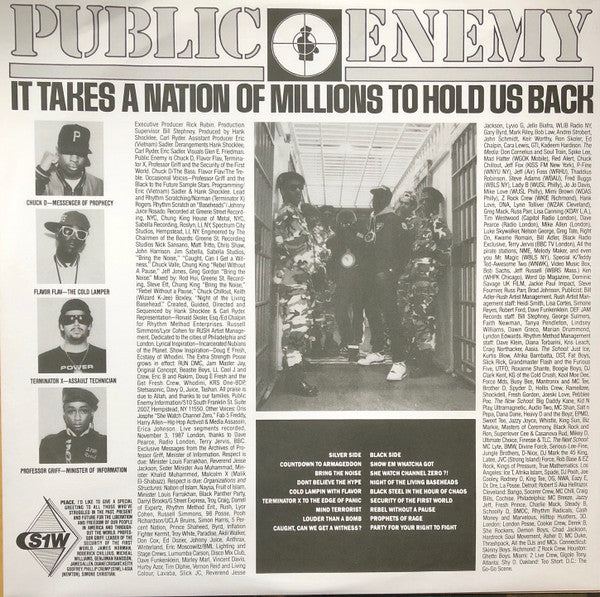 Public Enemy : It Takes A Nation Of Millions To Hold Us Back (LP, Album, RE, RP)