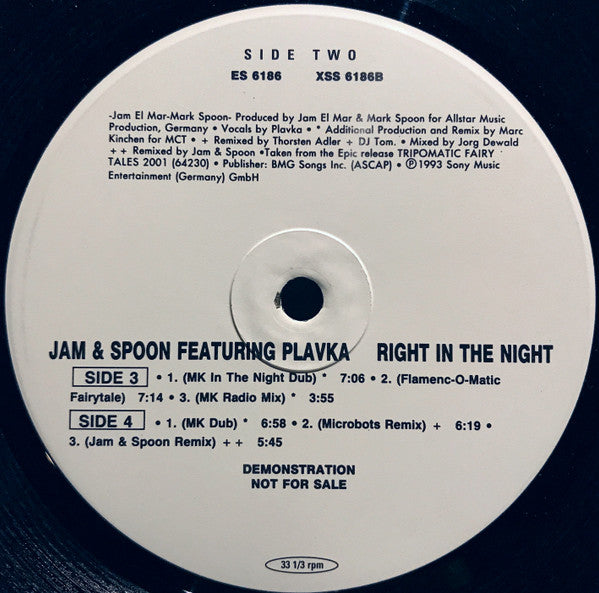 Jam & Spoon : Right In The Night (Fall In Love With Music) (2x12", Promo)