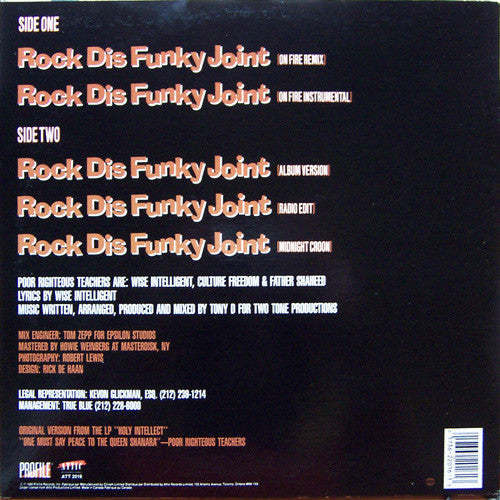 Poor Righteous Teachers : Rock Dis Funky Joint (12", Maxi)