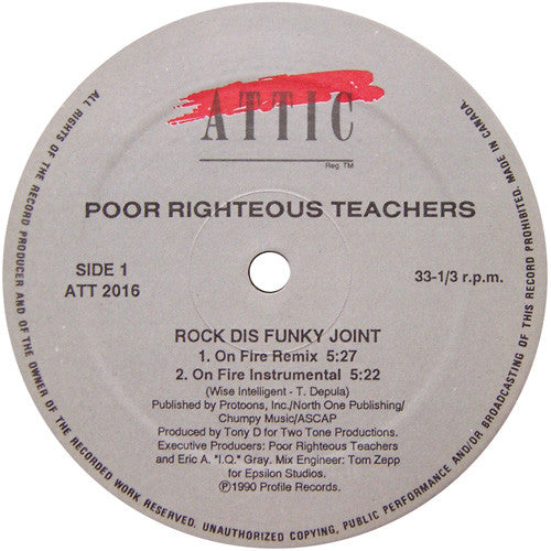 Poor Righteous Teachers : Rock Dis Funky Joint (12", Maxi)