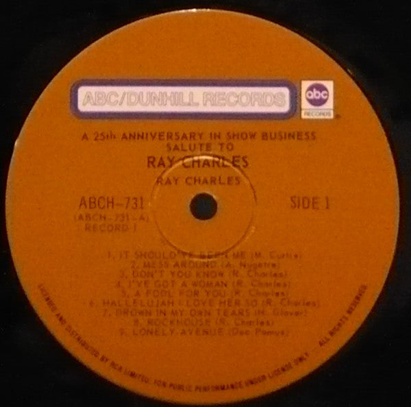 Ray Charles : A 25th Anniversary In Show Business Salute To Ray Charles (2xLP, Comp, Gat)