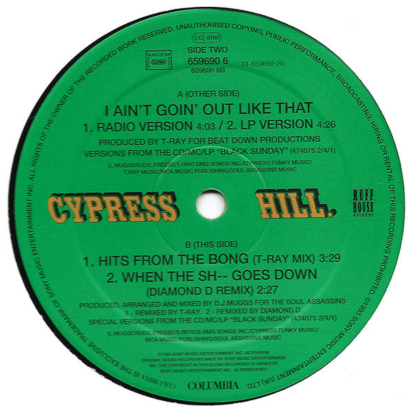 Cypress Hill : I Ain't Goin' Out Like That (12", Single)