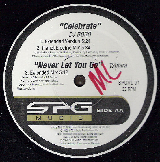 SM-Trax / DJ Bobo / Tamara (12) : Got The Groove / Celebrate / Never Let You Go (12", Smplr)