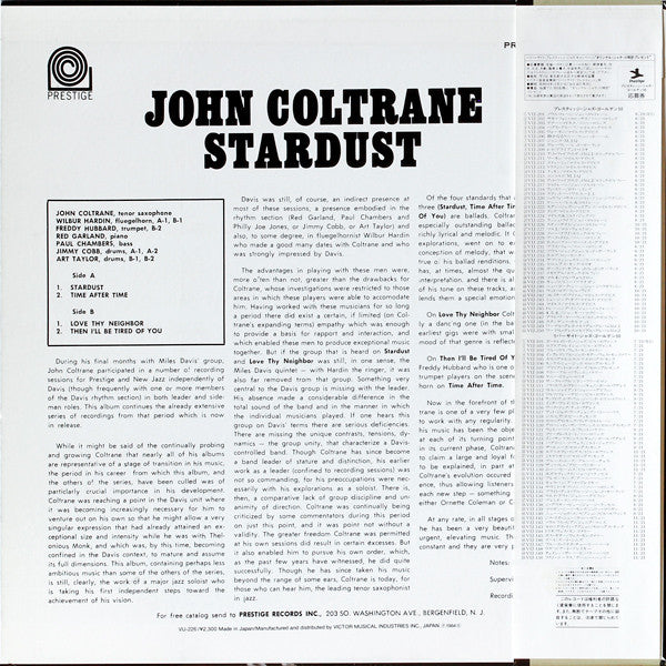 John Coltrane = John Coltrane : Stardust = スターダスト (LP, Album, RE)