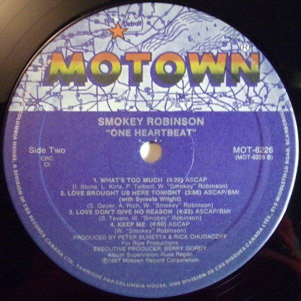 Smokey Robinson : One Heartbeat (LP, Album, Club)